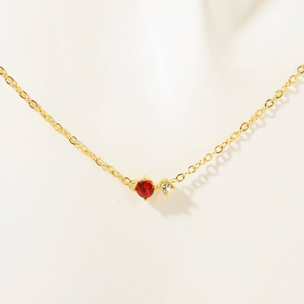 Retro Literary December Colored Zircon Necklace_CWMM5668