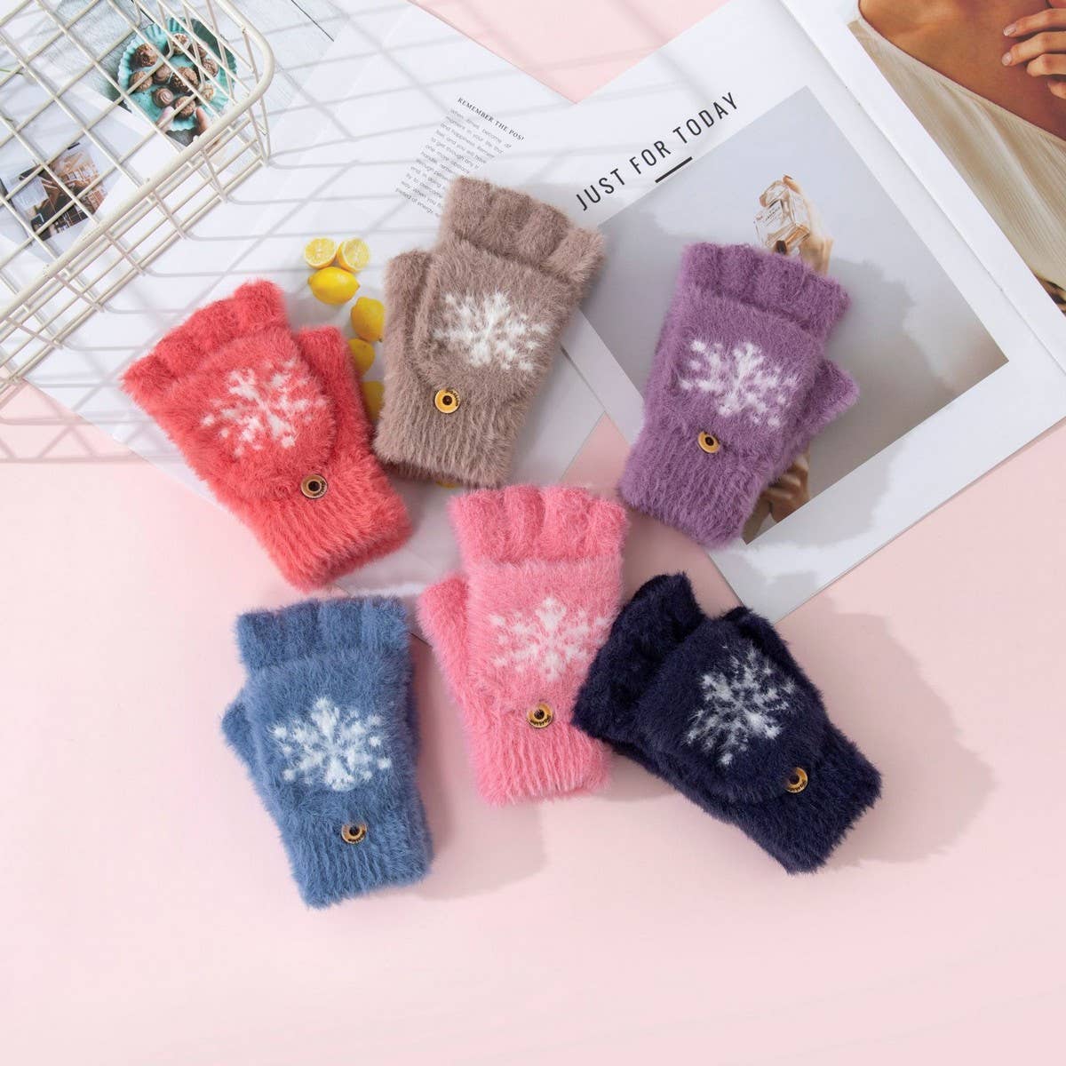 WINTER WARM HALF FINGER FLAP GLOVES_CWAG0163
