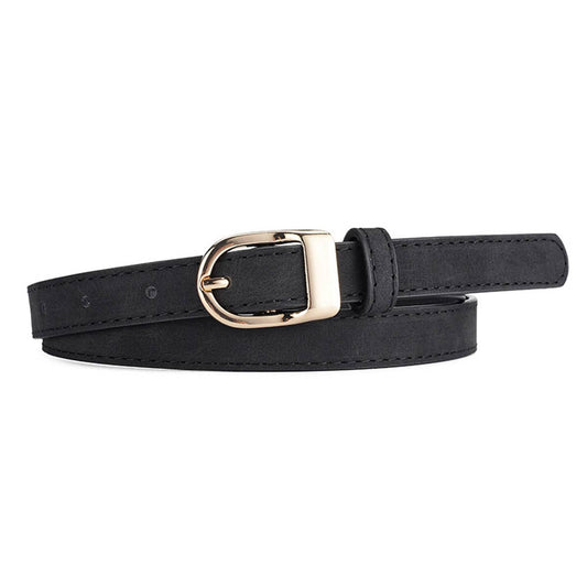 Fashionable D-shaped alloy pin buckle belt