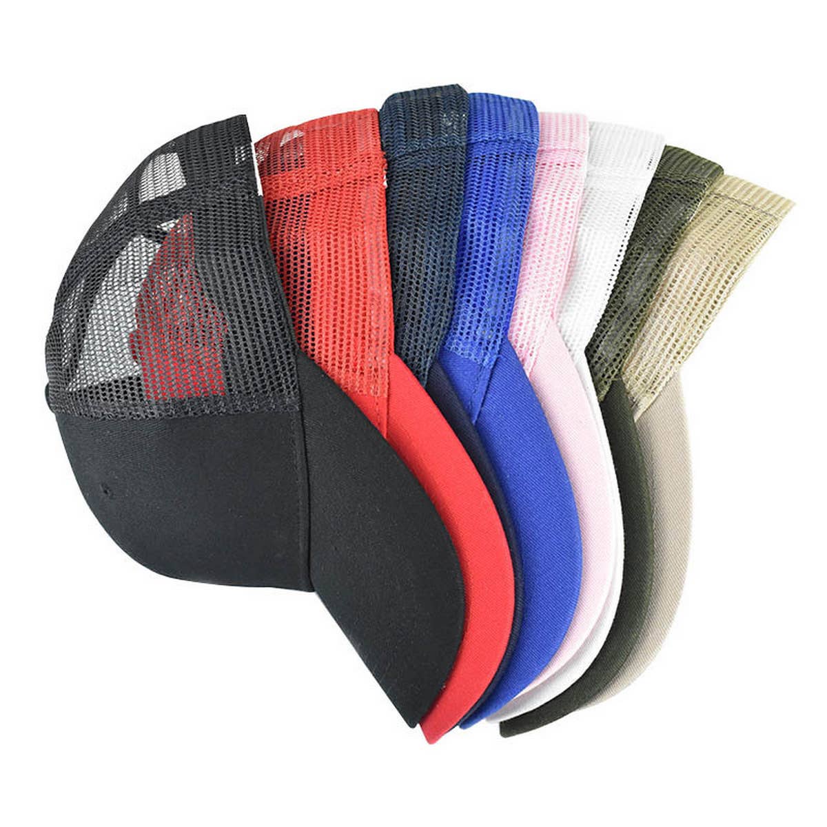 CLASSIC COTTON SOLID BREATHABLE MESH TRUCKER HAT_CWAH1371