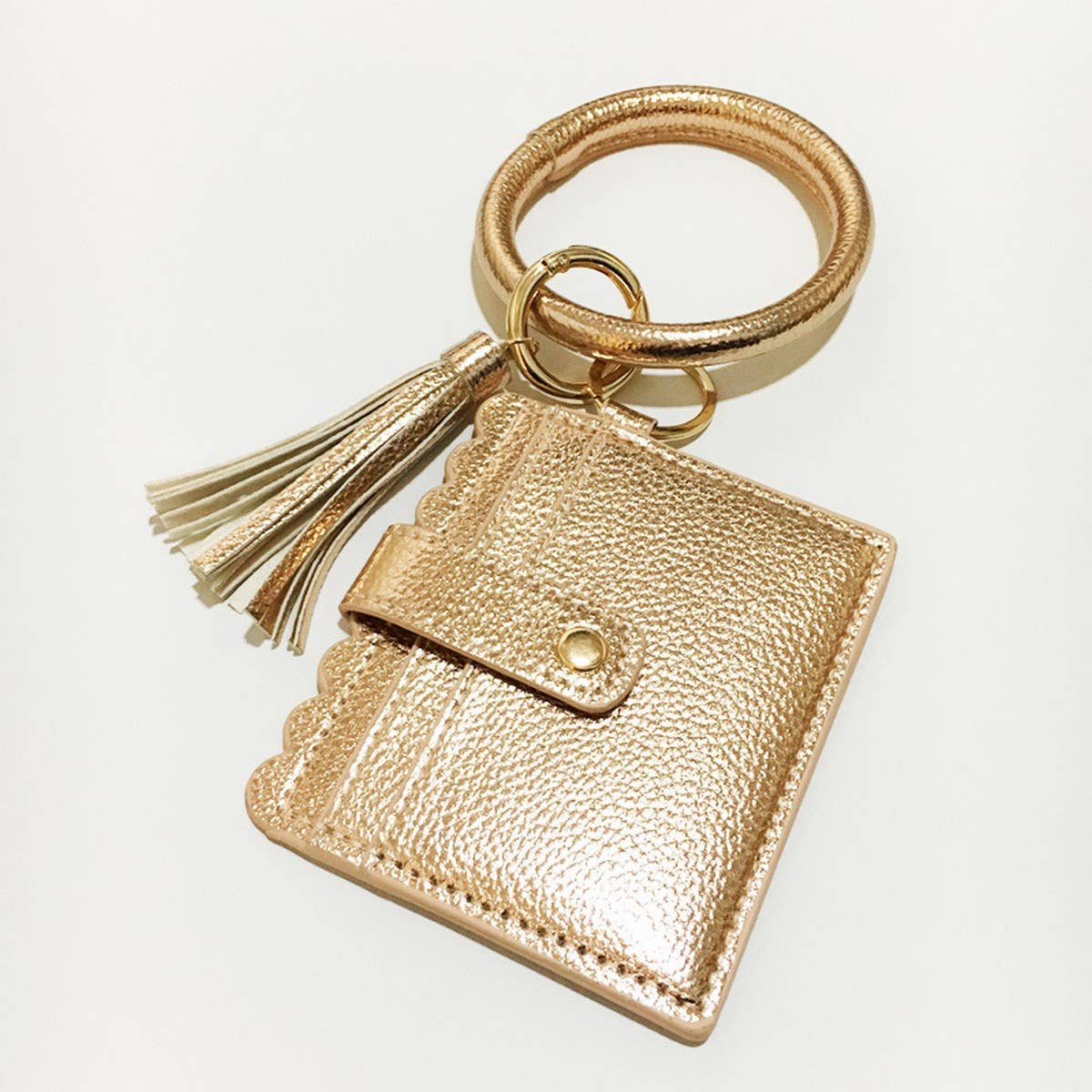 Leopard Keychain Bangle with PU Card Holder_CWAB5006