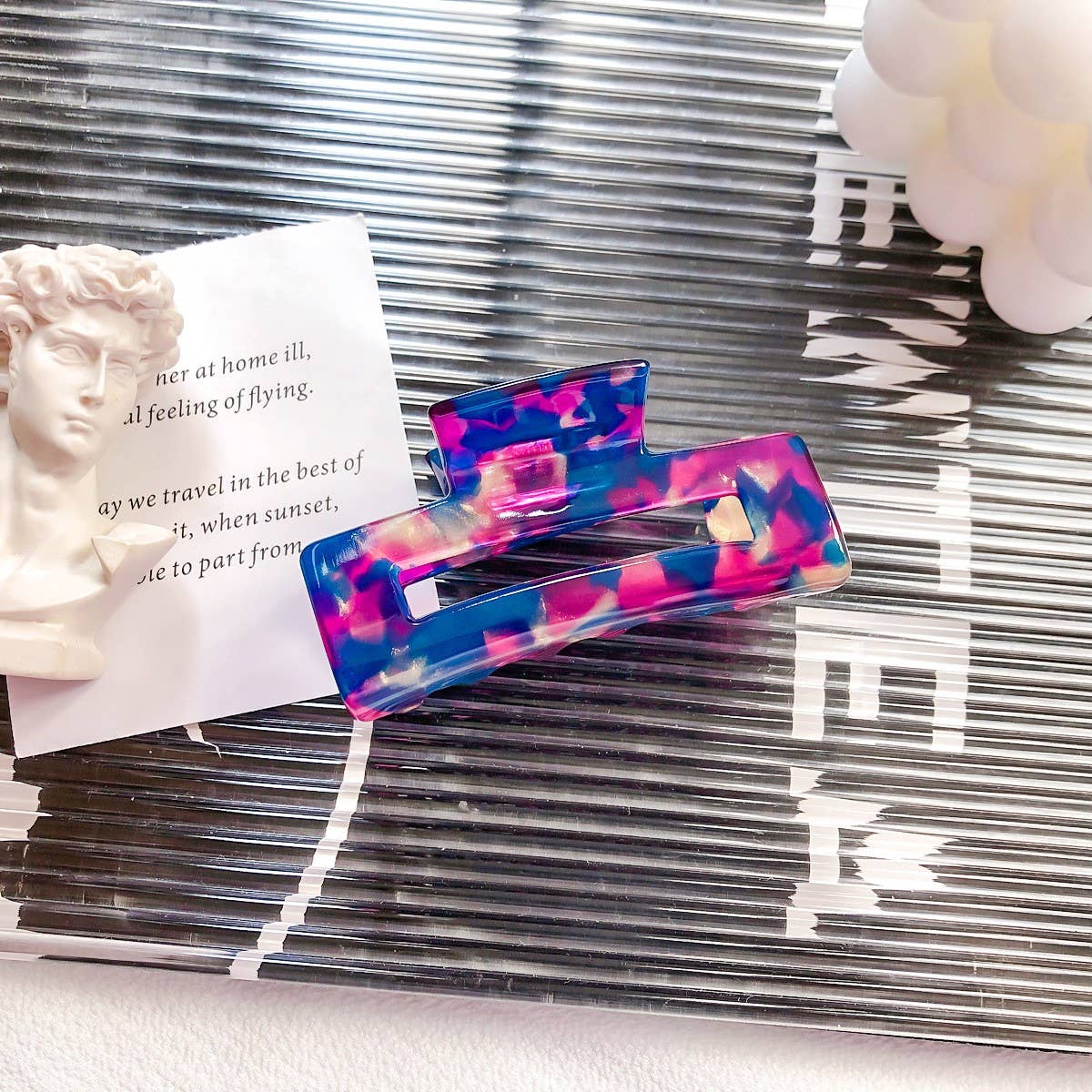 Elegant Square Hair Claw - Medium Acetate Clip_CWAHA1483