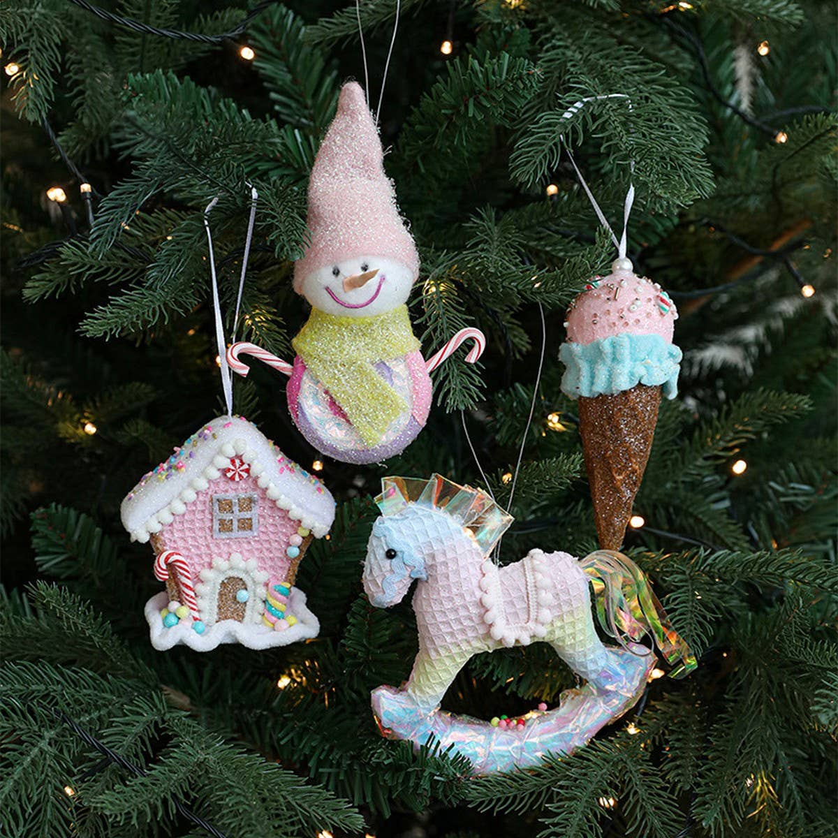 Ice Cream Snowman Christmas Tree Hanging Decor