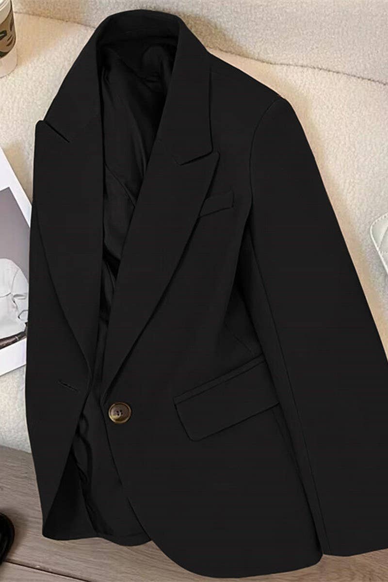 CWOBL0135_SINGLE BUTTON LAPEL POCKET BLAZER