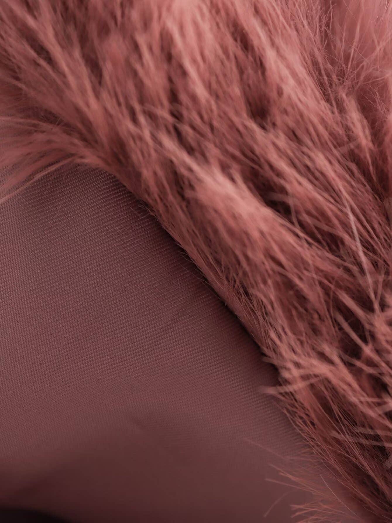 STYLISH ALL-IN-ONE FAUX FUR EFFECT CROPPED TOP