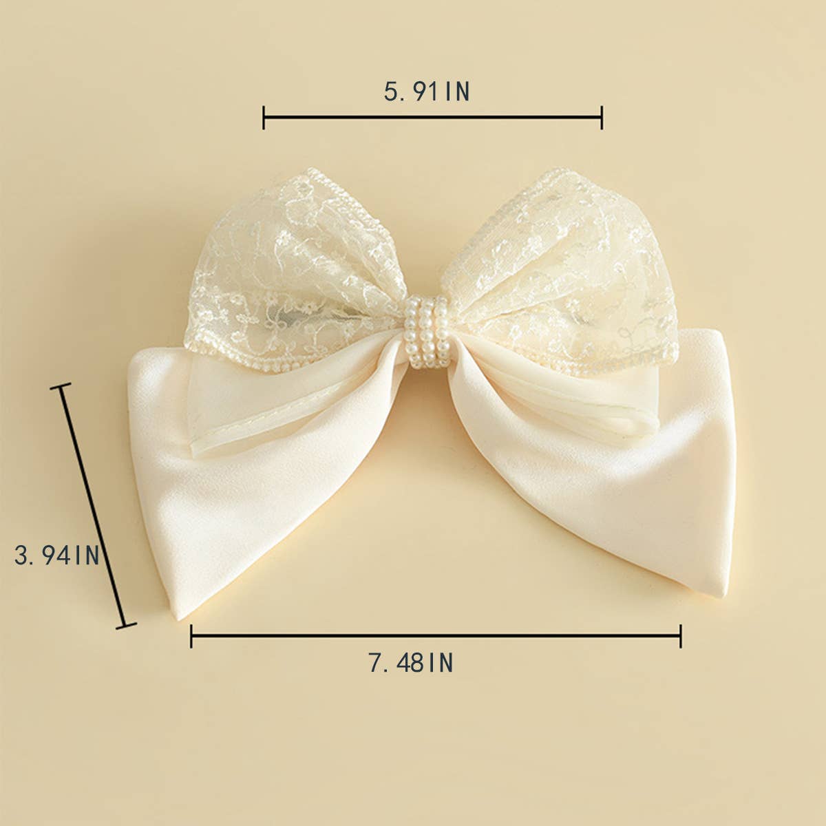 SMALL PEARL LACE BOW HAIRPIN_CWAHA1809