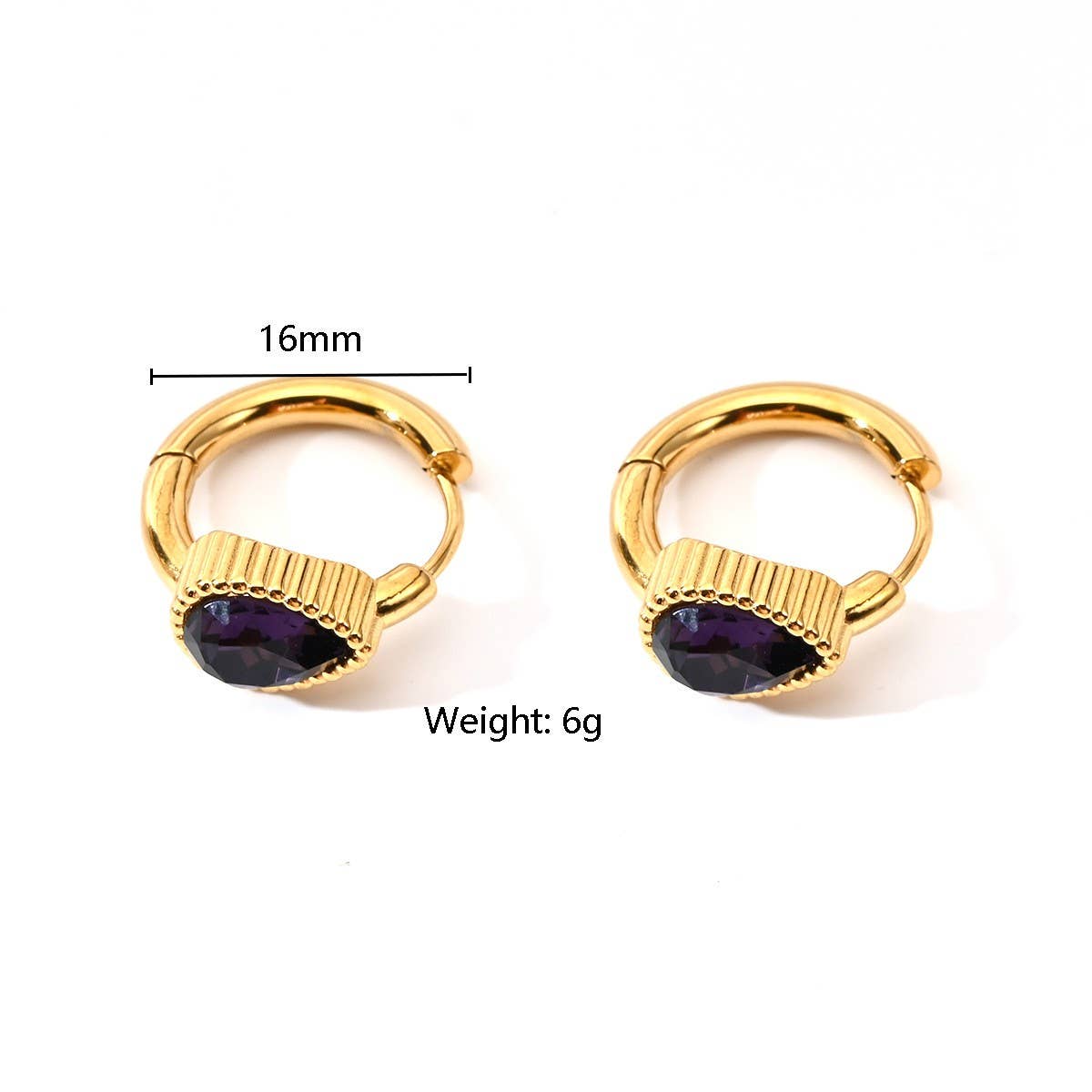 Unique Stainless Steel Heart Earrings with CZ