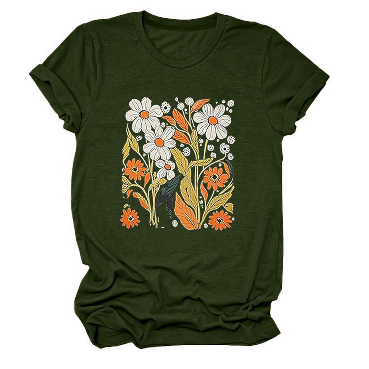 Women??¢s Summer Tee ??Floral Casual Round Neck_CWTTS1500