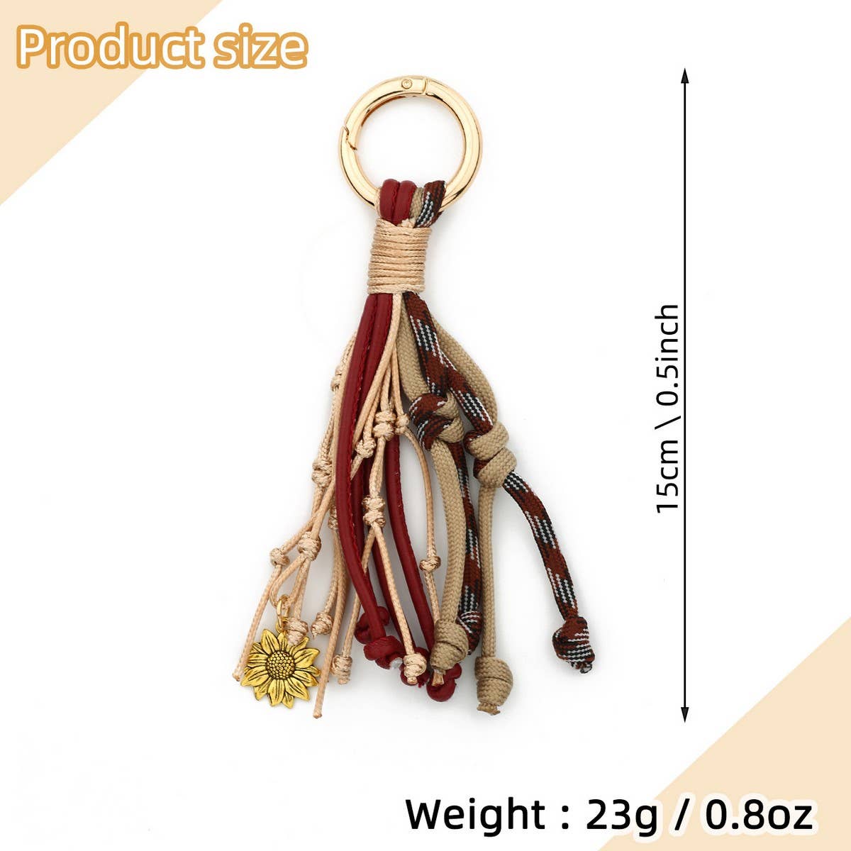 Women¡¯s Leather Tassel Bag Charm with Keychain_CUAB00437