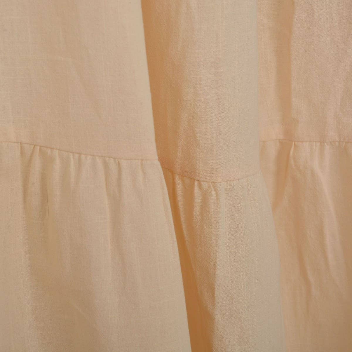 COTTON AND LINEN MAXI SKIRT WITH PLEATED HEM