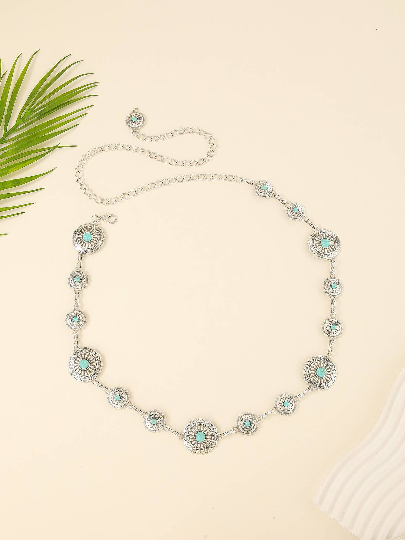 Bohemian ethnic style metal patterned waist chain