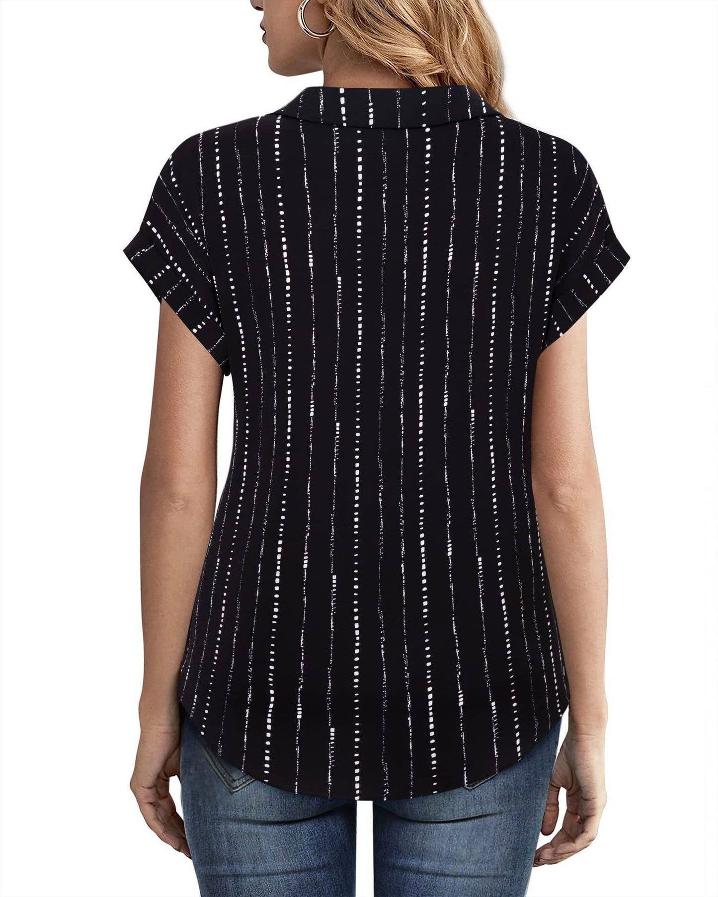 Fallen shoulders Loose-fitting floral shirt