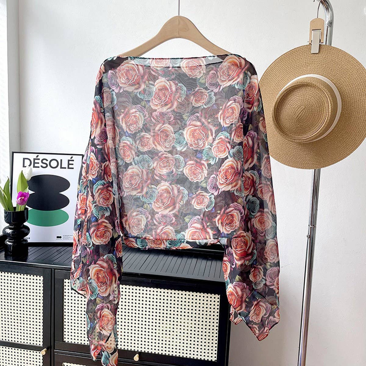 SUN PROTECTION ROUND NECK LOOSE SLIMMING SHAWL