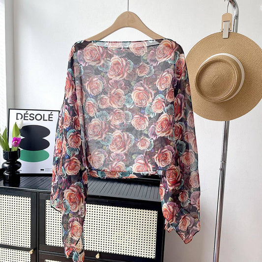 SUN PROTECTION ROUND NECK LOOSE SLIMMING SHAWL