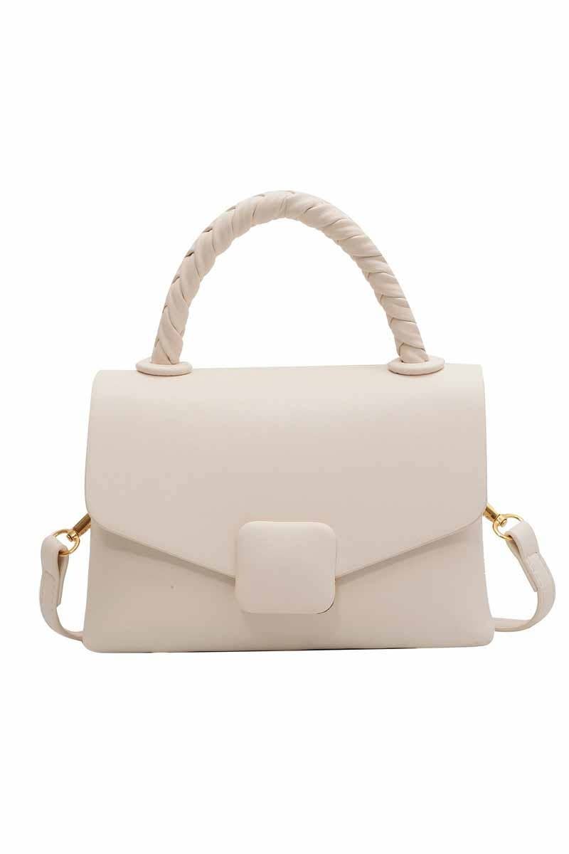 TWIST HANDLE SQUARE BUTTON BAG_CWAB0474