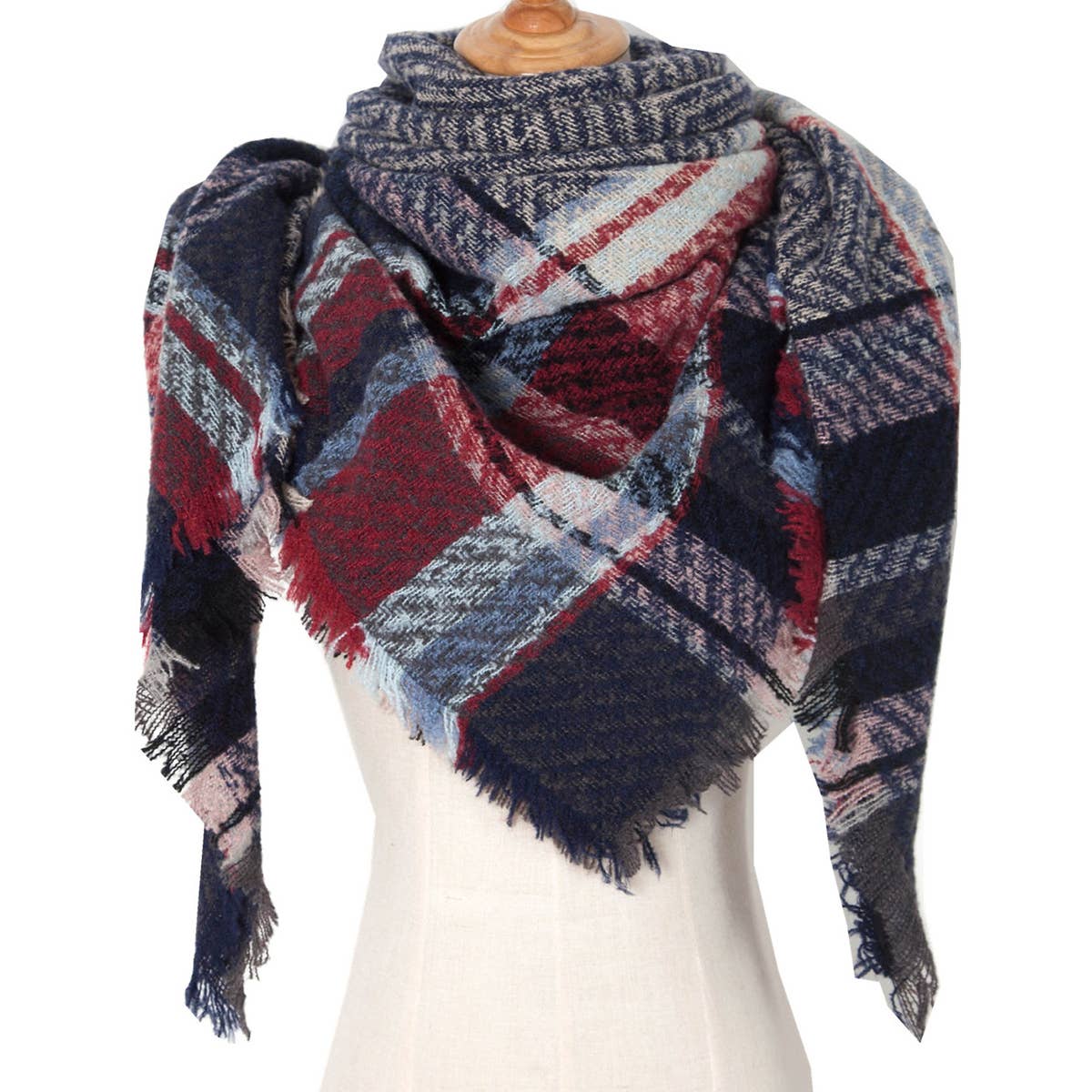 Plaid Triangle Scarf for Fall & Winter ??Wholesale_CWASC0110