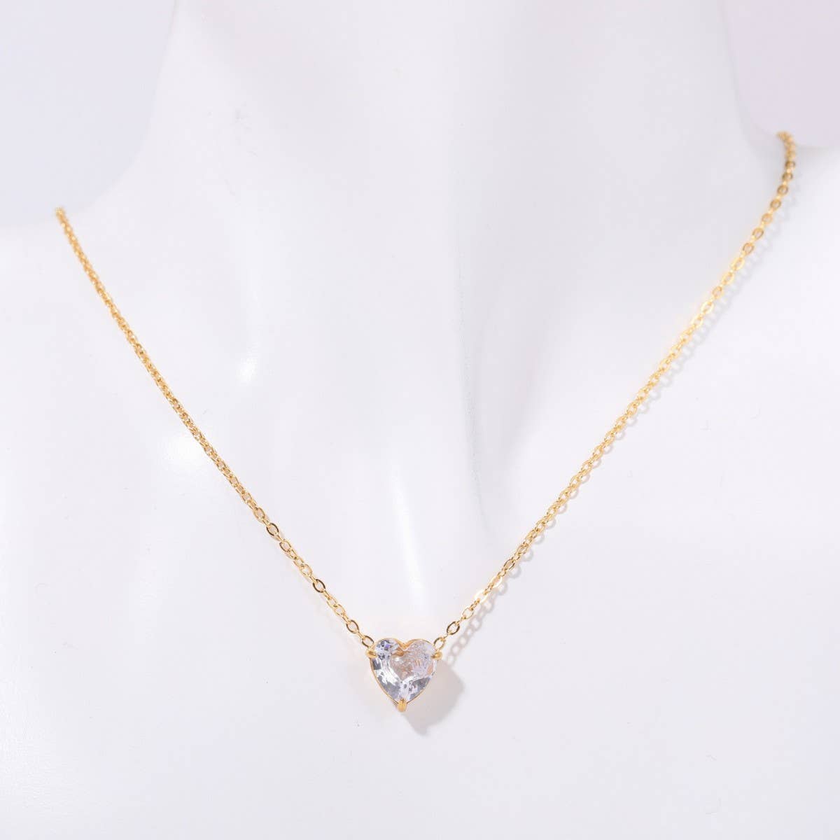 Stainless Steel Birthstone Heart Necklace_CWMM5667