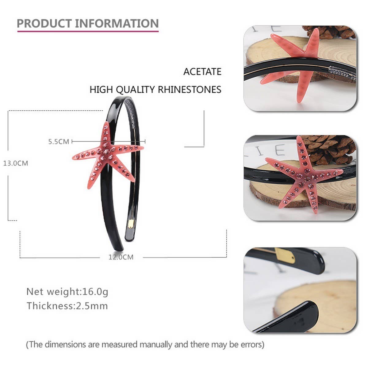 STARFISH ACETATE HEADBAND WITH DIAMONDS_CWAHA4372