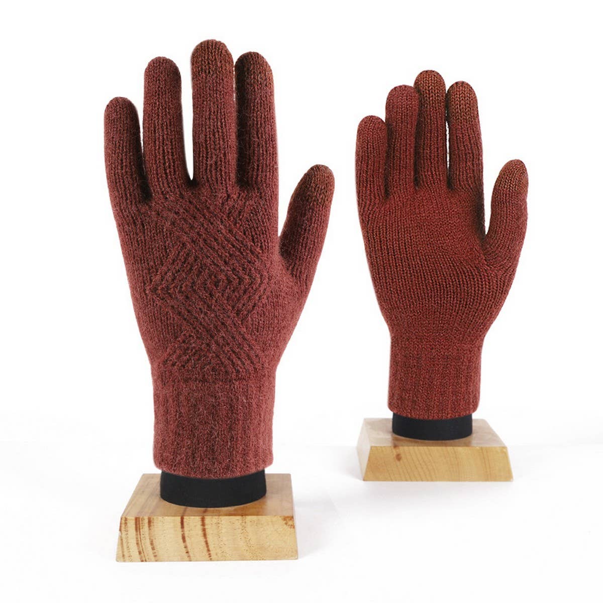 WINTER WARM WOOL KNITTED TOUCH SCREEN GLOVES_CWAG0378