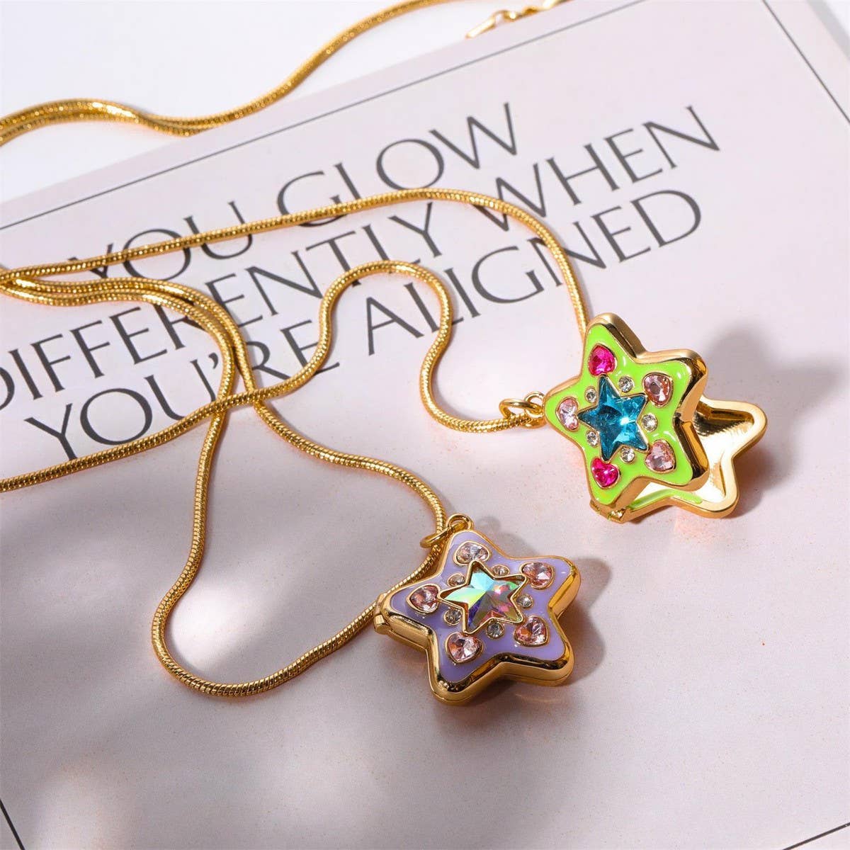 DOPAMINE LOVE RHINESTONE NECKLACE FOR WOMEN