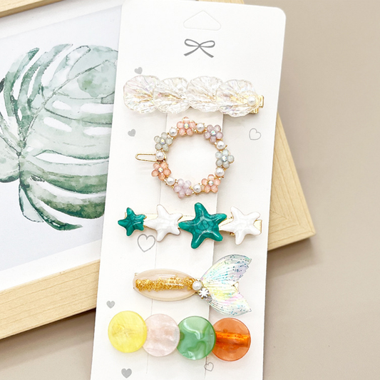 Rhinestone Pearl Hair Clip Set - Elegant Side Pin _CWAHA0159