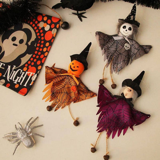 Halloween Pumpkin Ghost Witch Doll Ornament_CWMM9823