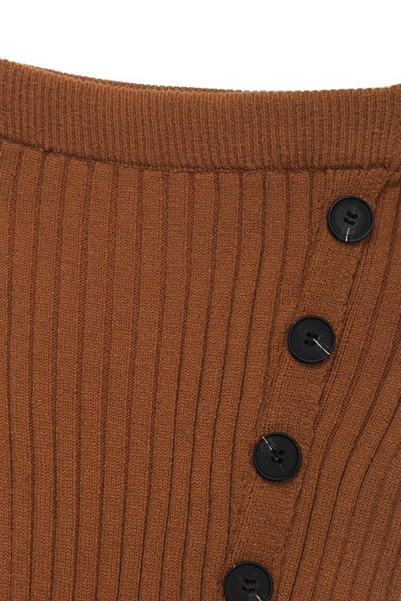 CWDTD0420_CASUAL TEMPERAMENT SLIT COMMUTING KNITTED SKIRT