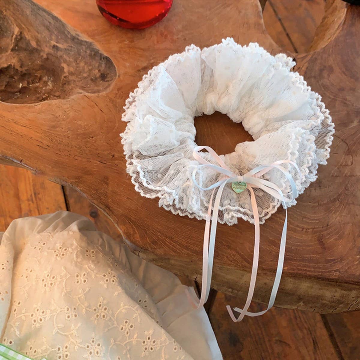 Sweet Tulle Lace Bow Scrunchie Hair Tie