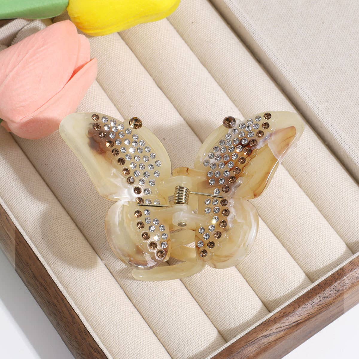 Elegant Butterfly Hair Claw, Gradient Rhinestone