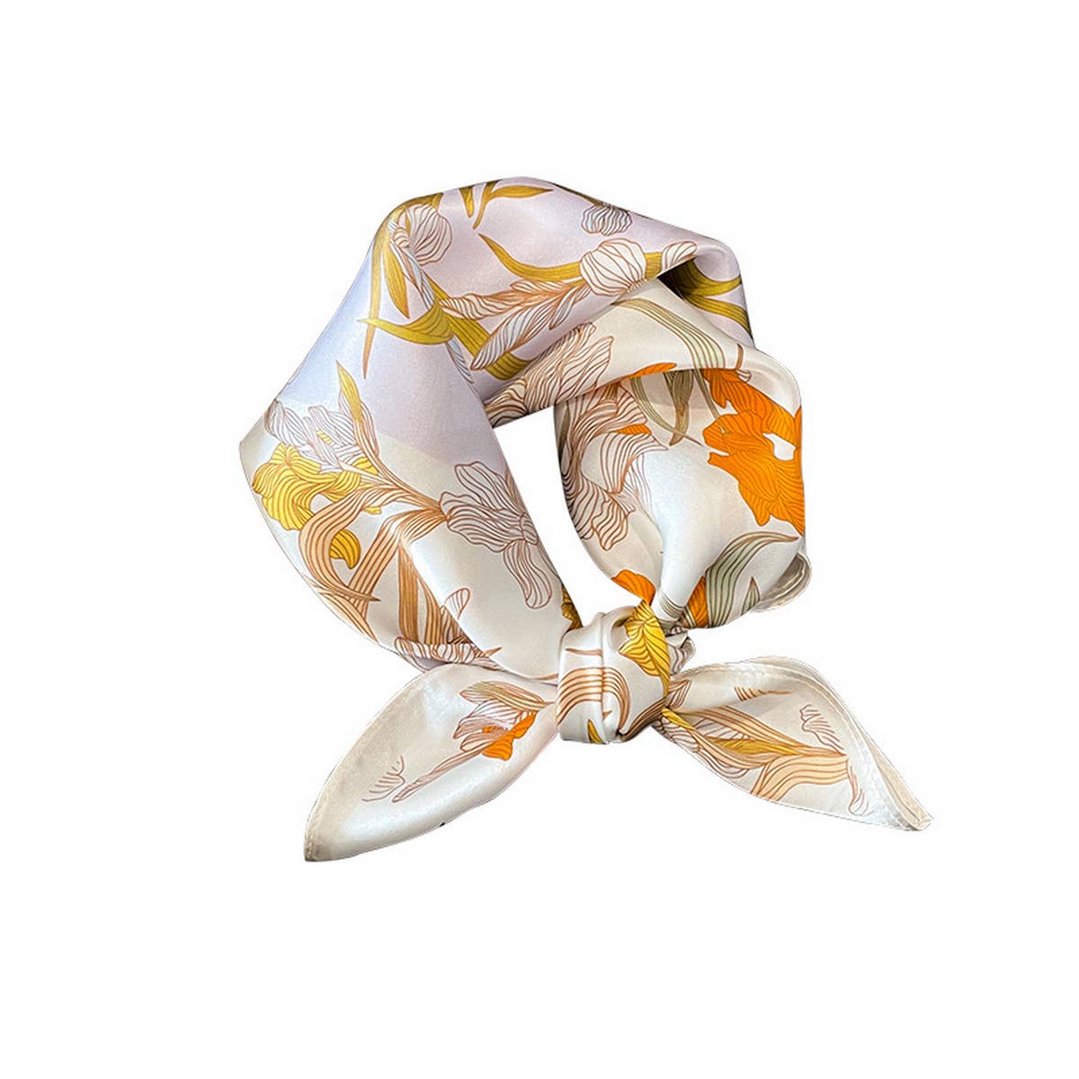 Silk Floral Square Scarf ? 53cm Neck Wrap