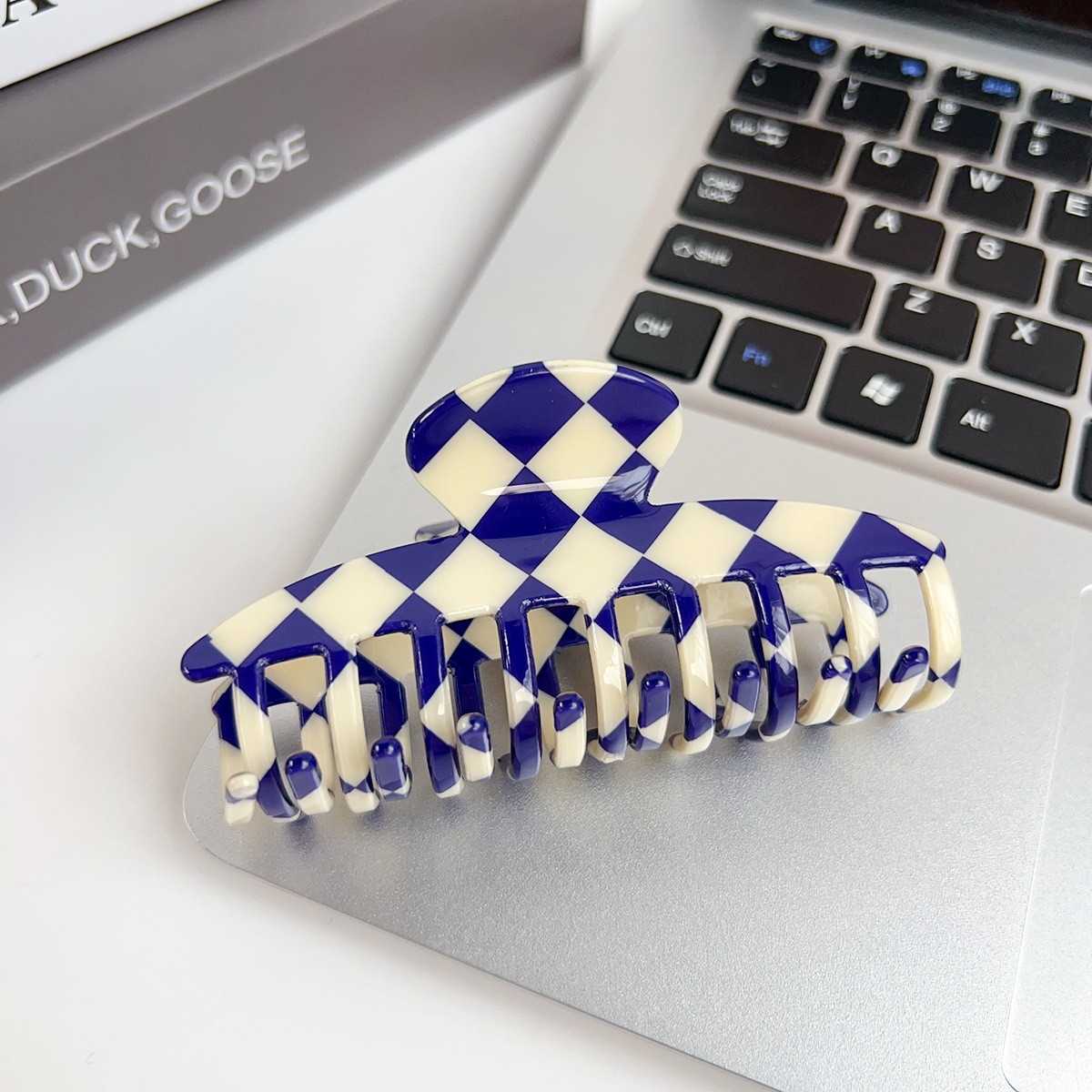 Checkerboard Hair Claw ??Candy Color Acetate Look_CWAHA0395