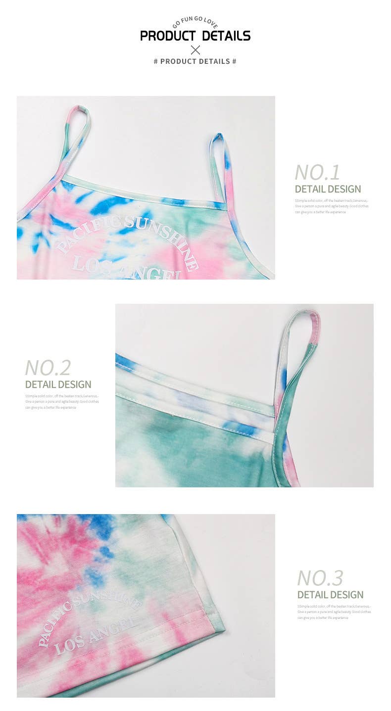 Tie-dye casual sports suit