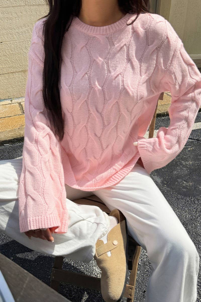 CWOSWL07484_CASUAL SIMPLE LONG SLEEVE SOLID SWEATER