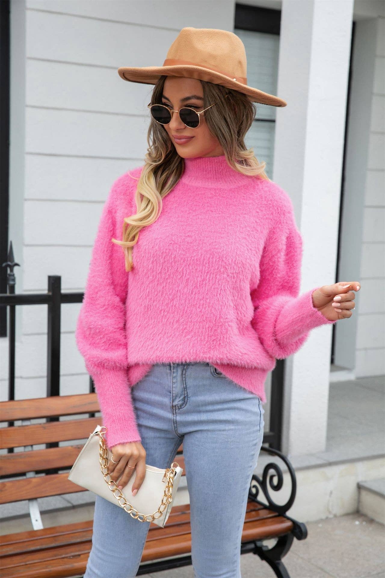 CWOSWL1036_Turtle Neck Long Sleeve Pullover Sweater
