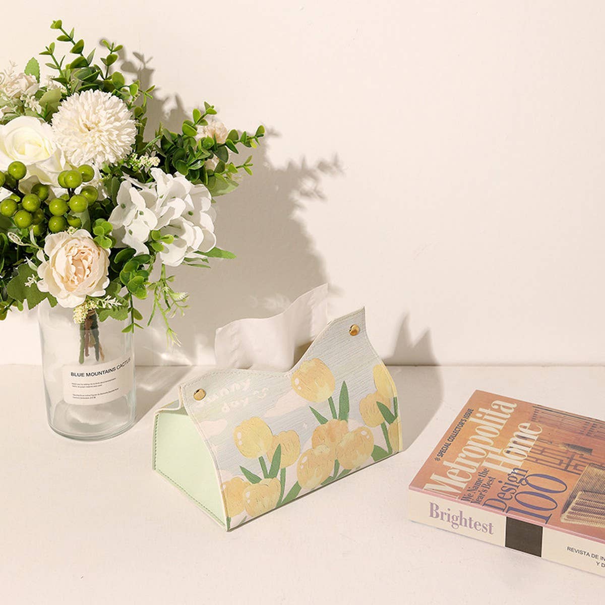 NEW HOME CAR GIRLY TEA TULIP NAPKIN STORAGE BOX