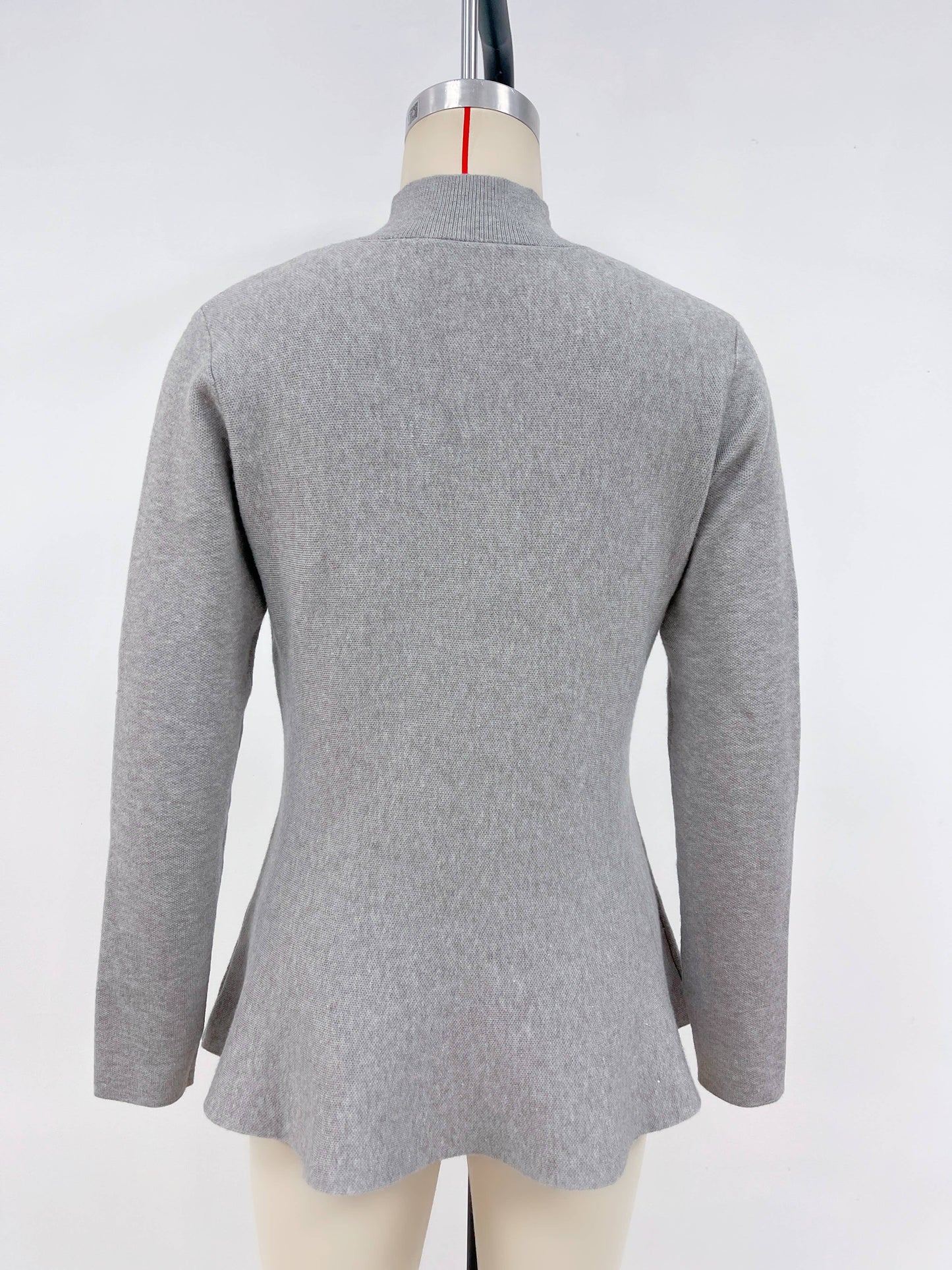 Semi-high-neck solid color loose knitted sweater