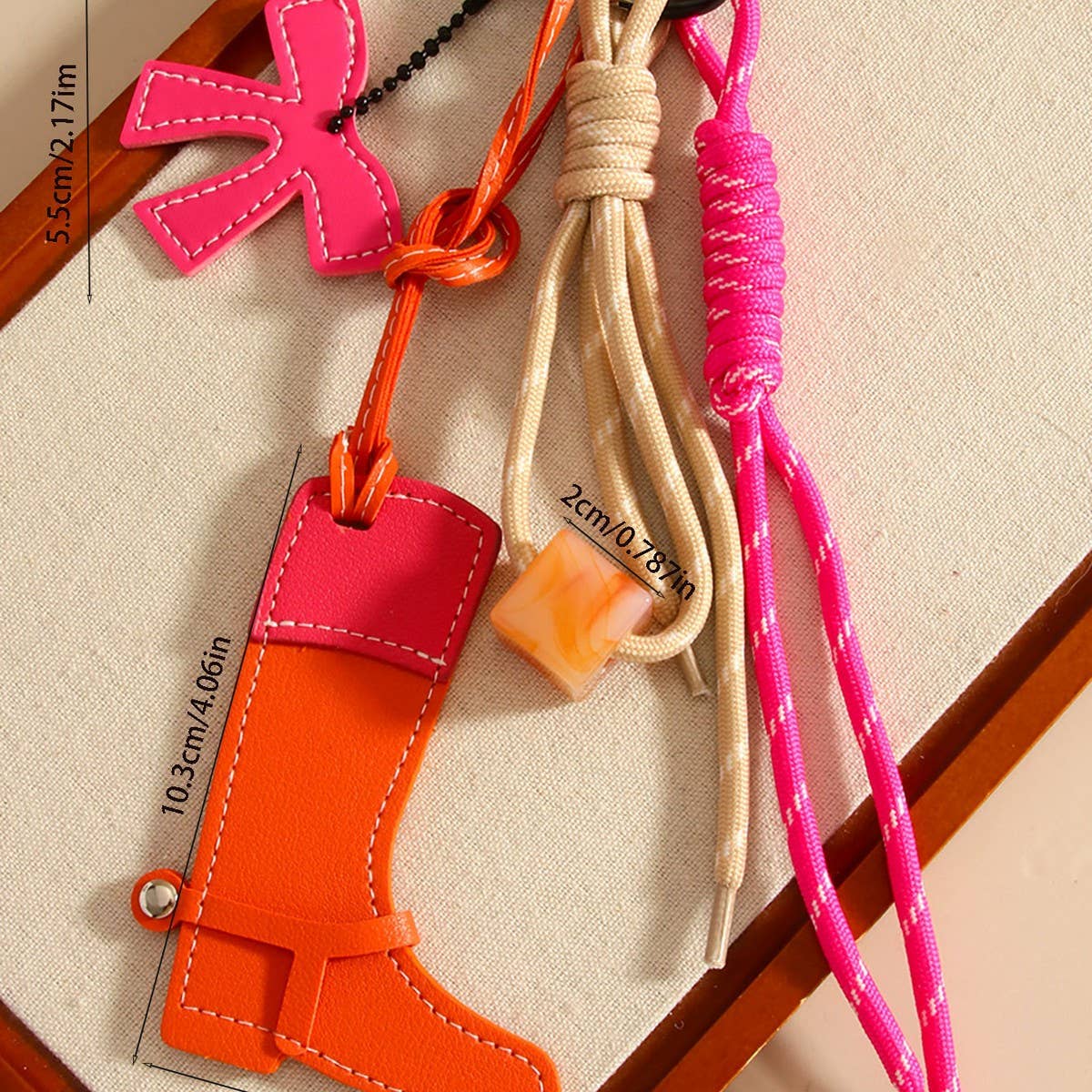 Western Horse Keychain with Beads & Bow