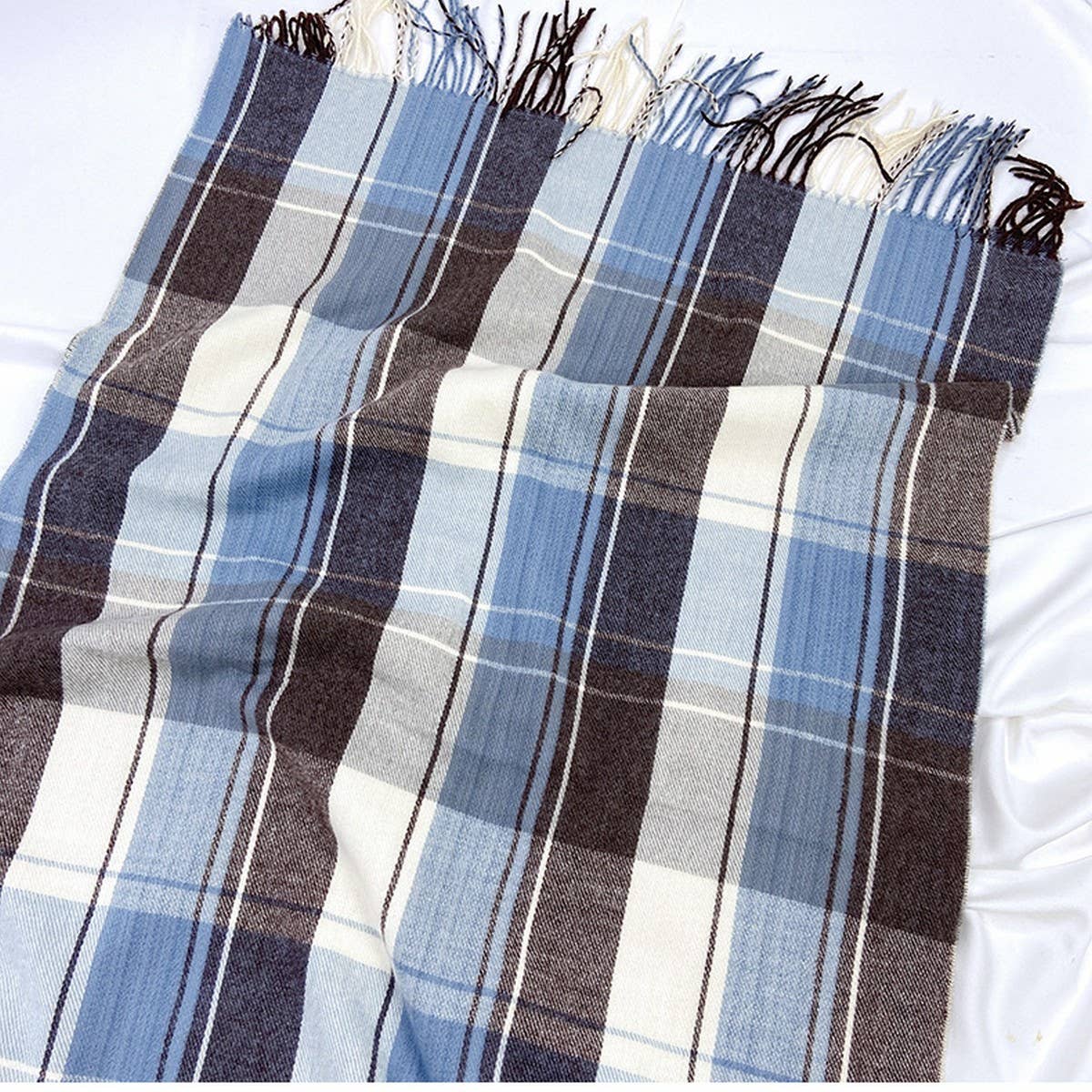 Plaid Tassel Scarf for Women - Retro Winter Warmth_CWASC1454