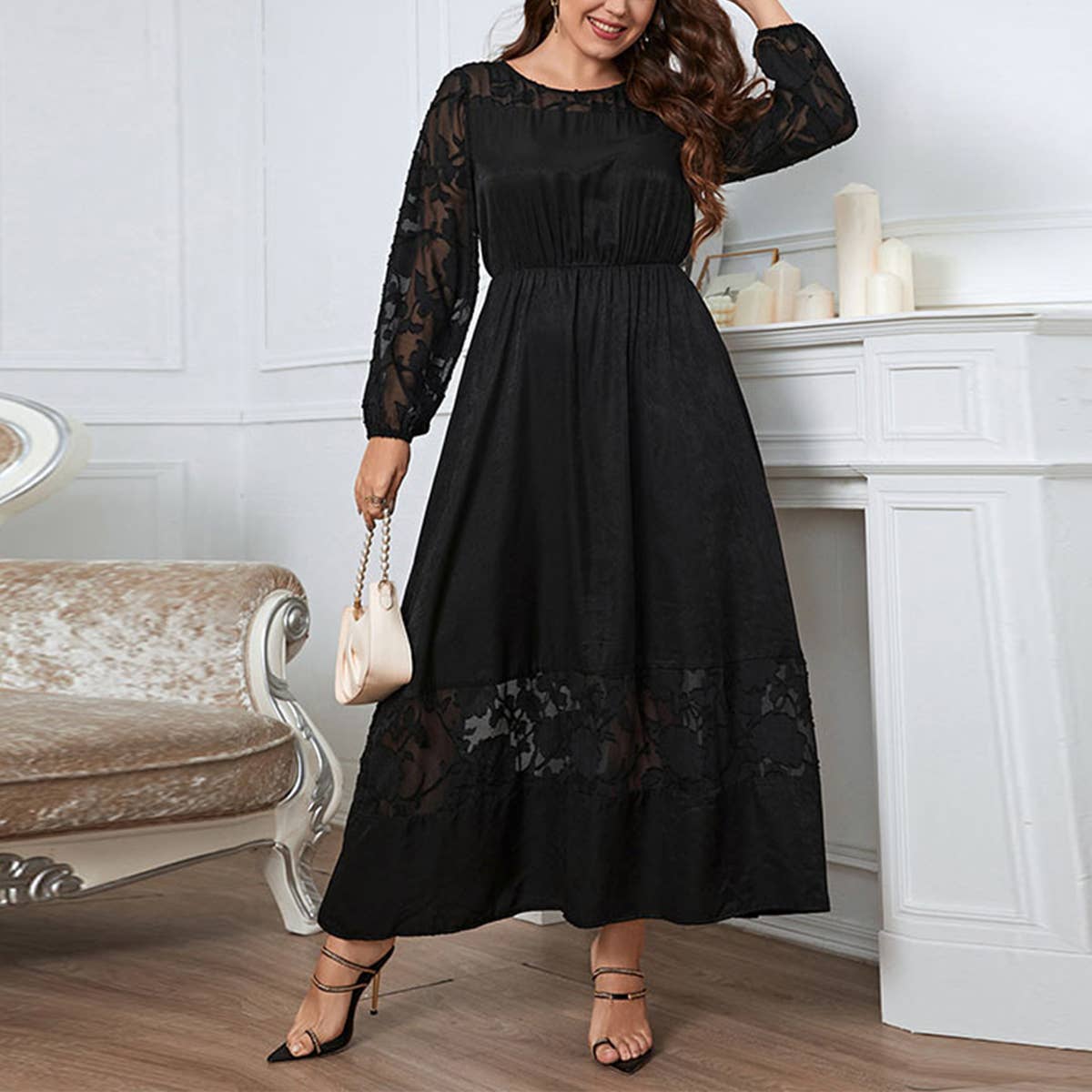 High-End Lace Dress with Sleeves ? Fall Style