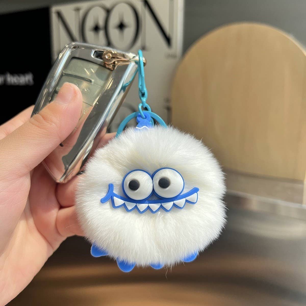 CUTE LITTLE COAL BRIQUETTES CAR KEYCHAIN PENDANT