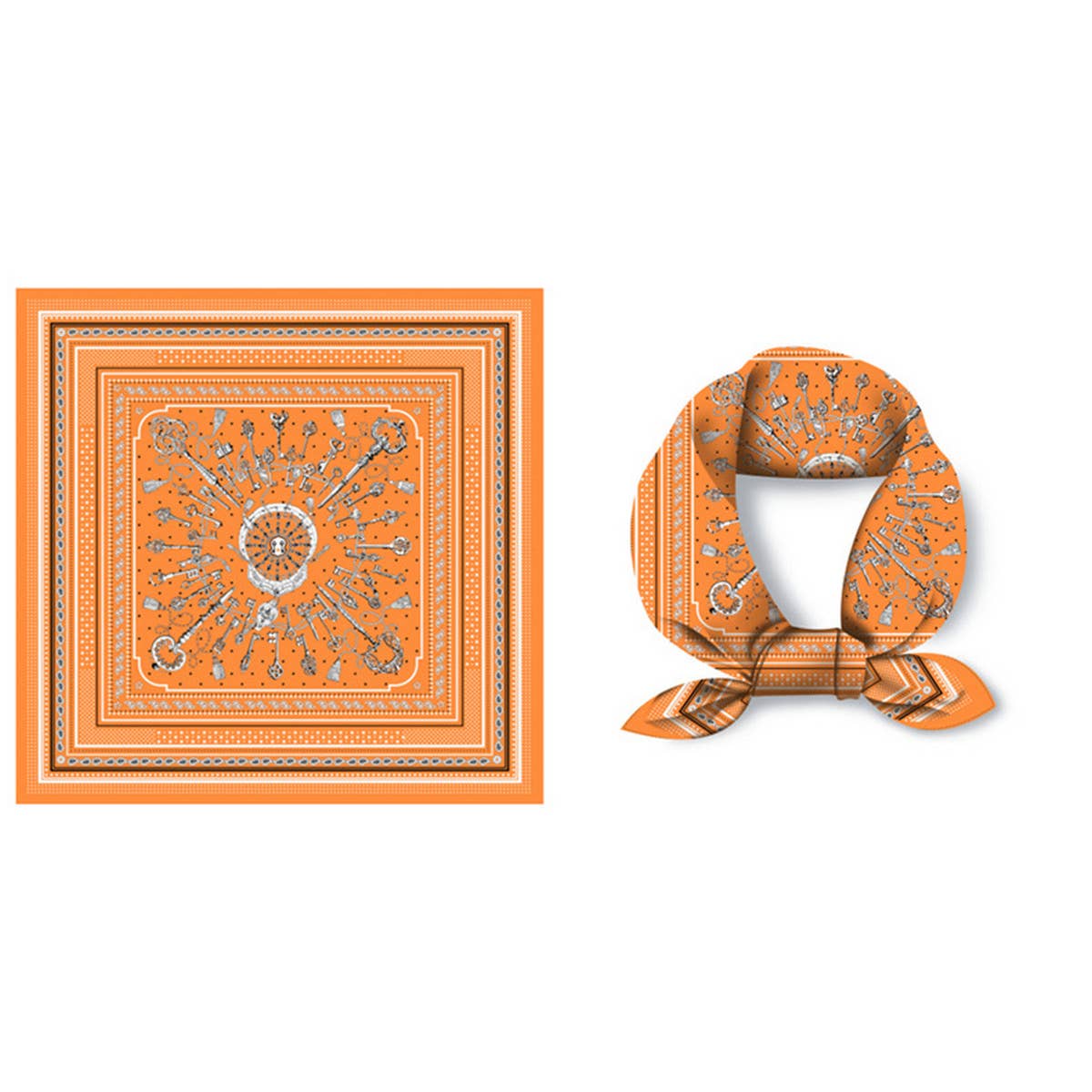 Faux Silk Paisley Print Scarf - Vintage Neck Wrap