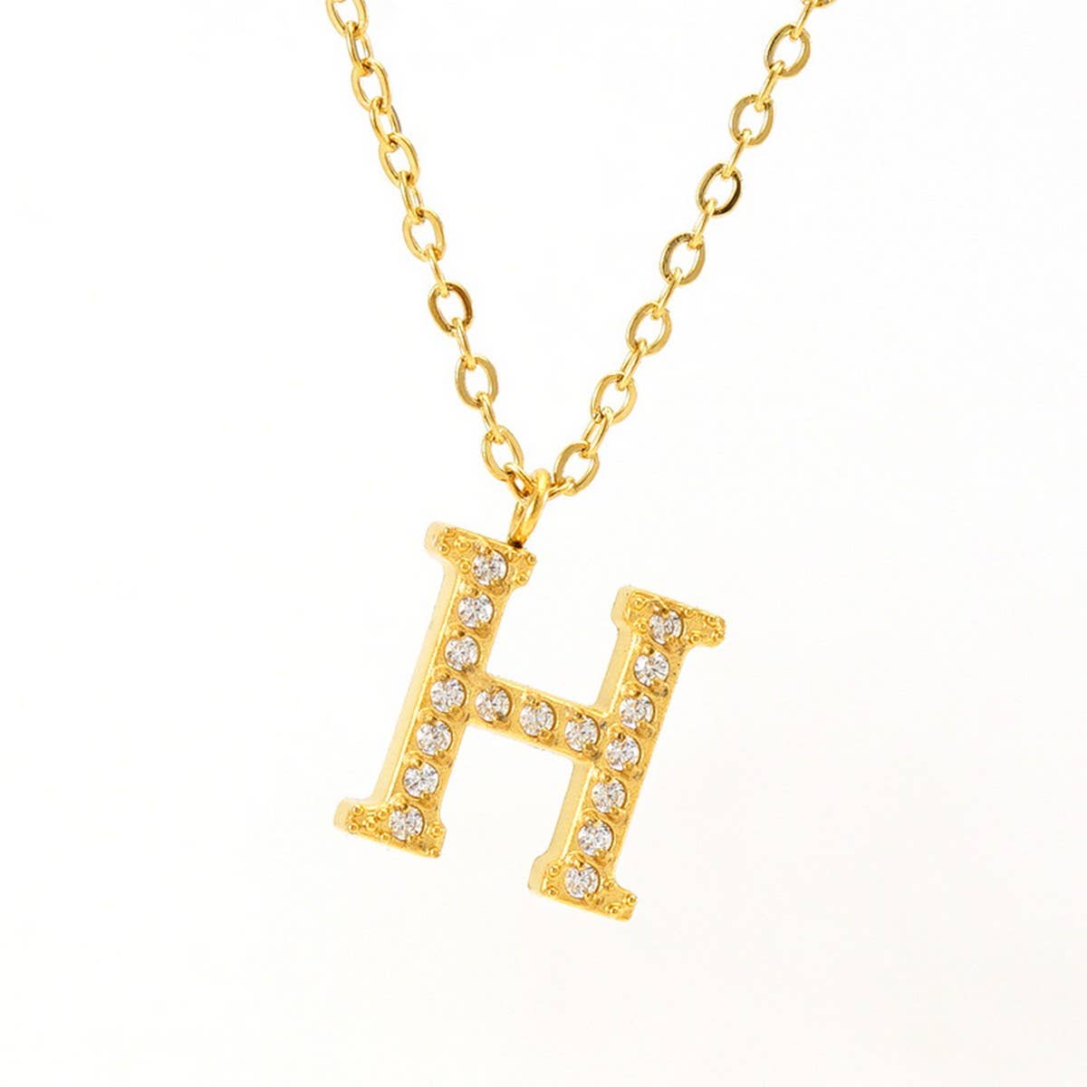 FASHION 26 LETTER DIAMOND PENDANT NECKLACE_CWAJE0684