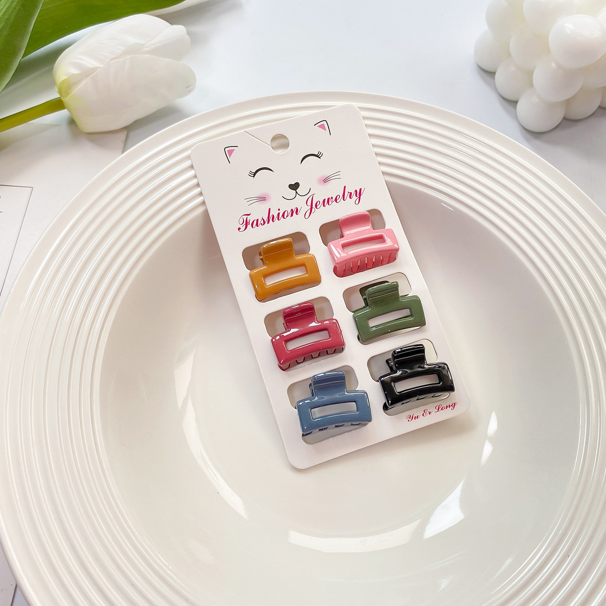 6pcs Candy Color Mini Hair Claws - Cute Bang Clips_CWAHA0727