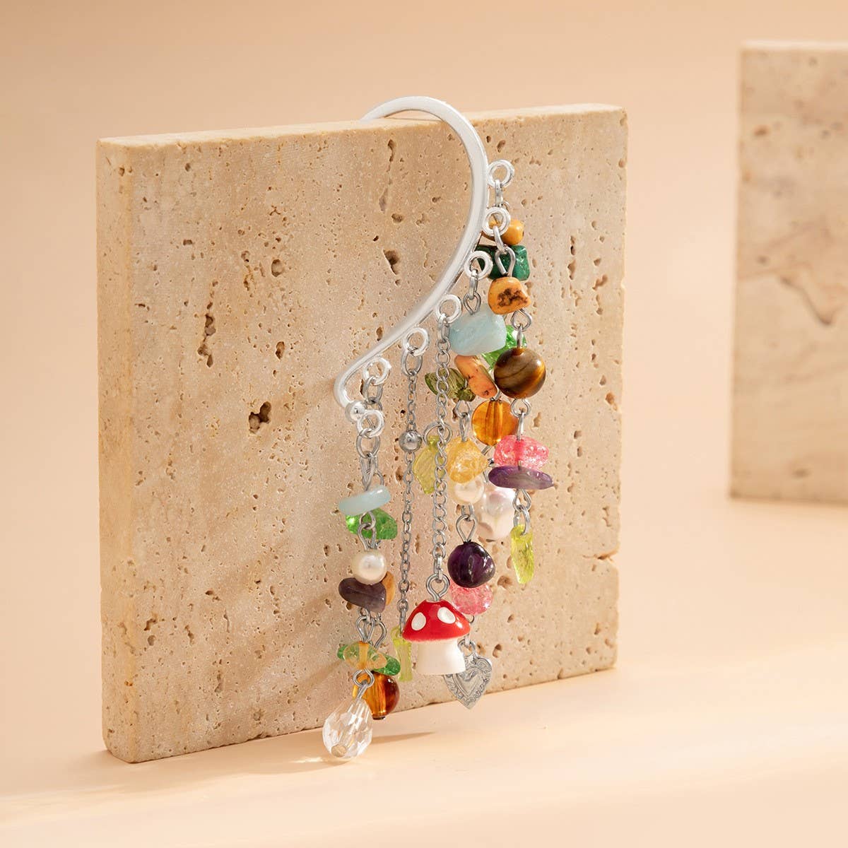 VINTAGE BOHEMIAN MUSHROOM TASSEL EARRINGS