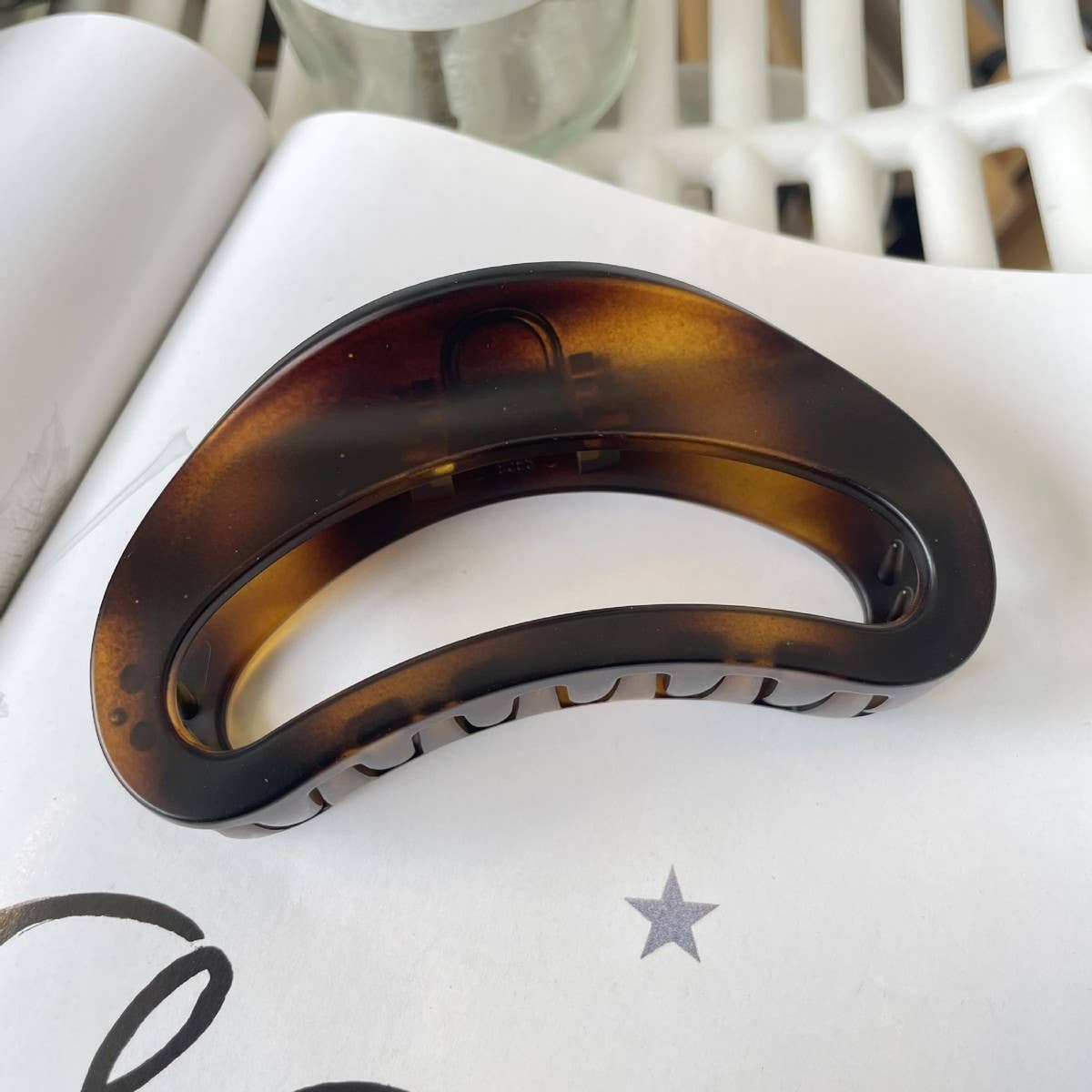 CWAHA1518_SIMPLE SEMI CIRCULAR ARC LARGE HAIR CLAW CLIP