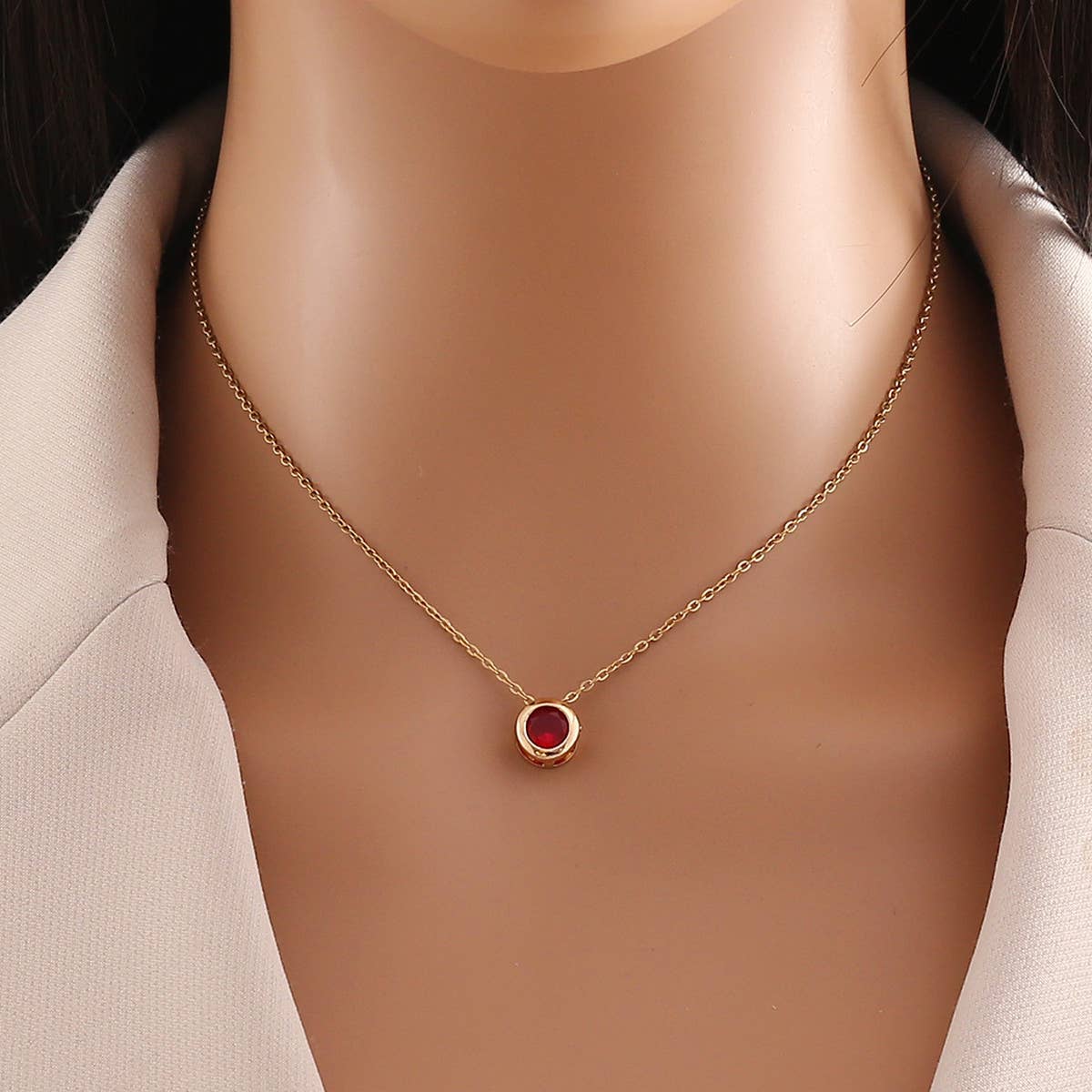 FASHION ROUND ZIRCONIUM CLAVICLE CHAIN NECKLACE_CWAHA0877