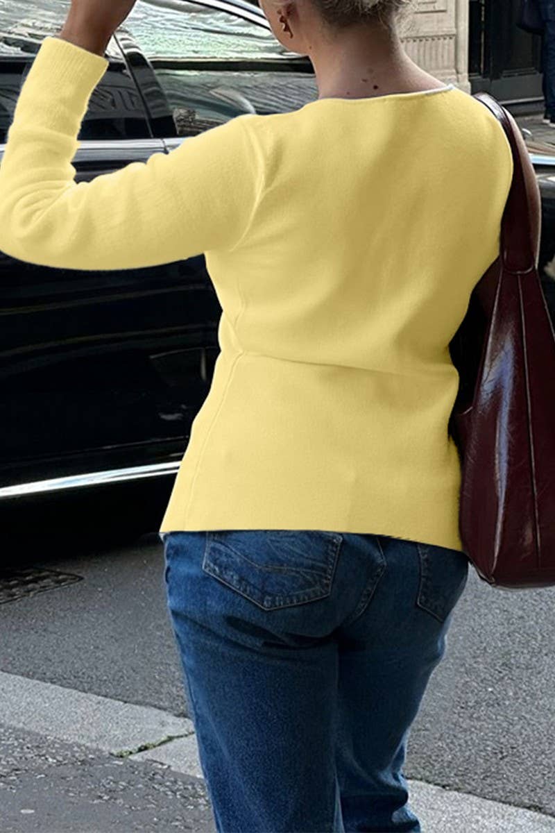 CWOCAL00755_LONG-SLEEVED BUTTON-DOWN KNIT TOP