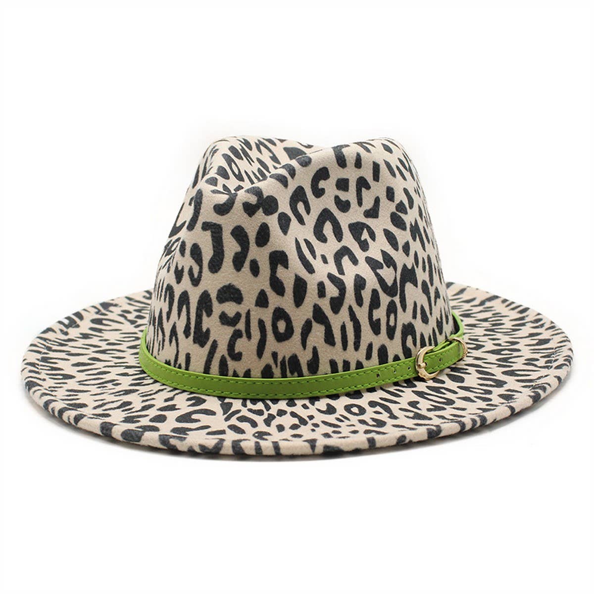 JAZZ HAT LEOPARD PRINT WOOLEN HAT WIDE BRIM HAT_CWAH2601