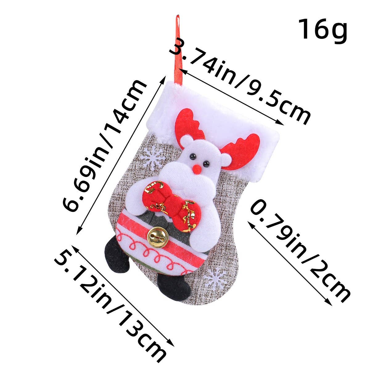 CHRISTMAS CARTOON PLUSH DOLL SOCKS CANDY GIFT BAG