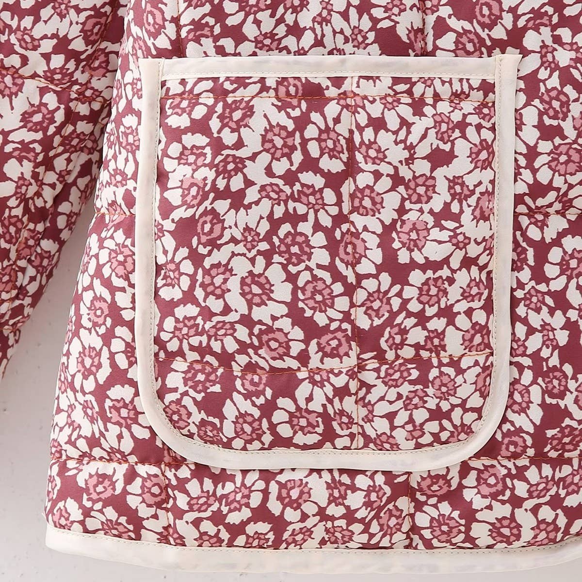 REVERSIBLE FLORAL LOOSE WARM QUILTED JACKETS